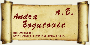 Andra Bogutović vizit kartica